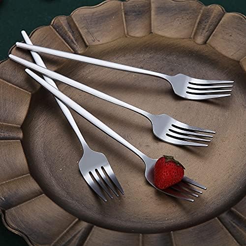 Matt Dinner Forks 6 Piece, Stainless Steel Forks Silverware Set, Dessert Forks, Table Forks, Salad Forks for Home, Kitchen