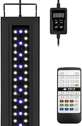 NICREW RGB+W 24/7 LED Аквариум Светлина со Далечински Контролер, Полн Спектар на Риба Резервоарот Светлина за Засадени