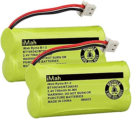 iMah Ryme Б1-2 BT166342/BT266342 2.4 V 750mAh Ni-МЗ Батеријата Пакет Замена за VTech Бебе Монитор и Cordless Телефон, 2-Пакет