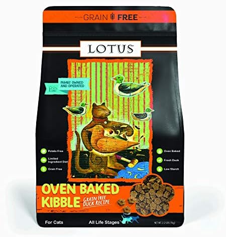 Lotus Жито-Слободен Рерна Печени Патка Возрасни Мачка Сува Храна Рецепт 2.2 Килограми