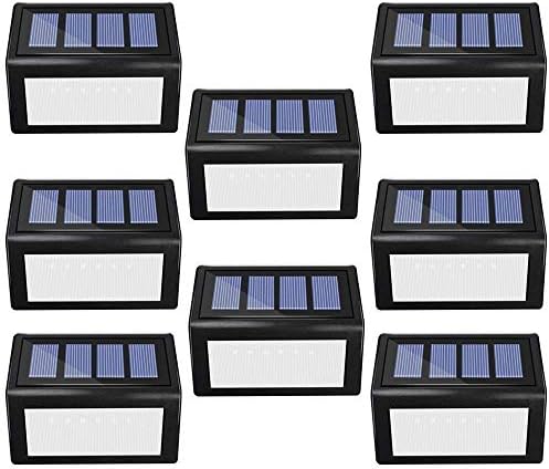 ANDEFINE 8 Pack Соларни Чекор Светла Отворено, 6 LED Соларна Палубата Светла Безжичниот Водоотпорен Безбедност Светилки