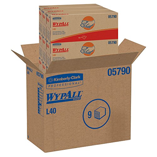 WypAll L40 за Еднократна употреба за Чистење и Сушење Пешкири (05790), Ограничена Употреба Крпи, Бела, 9 Pop-Up Кутии по Случај, 100 Листови за Кутија, 900 Листови Вкупно