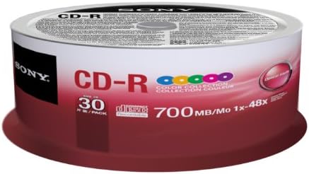 Sony 30CDQ80XP CD-R 48X 80 мин/700MB Боја Вретено Компактен Диск, 30-Пакет