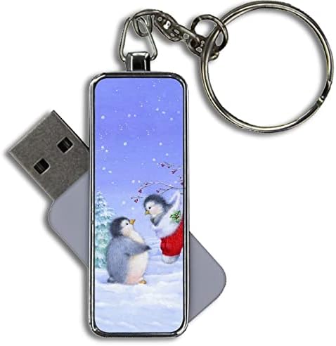 Направени од Метал 8GB USB Флеш Симпатична Дизајн Пингвини во Снегот