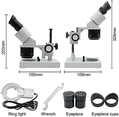 FCYIXIA 10X-20X-30X-40X Бинокуларна Стерео Микроскоп Осветлени Индустриски Микроскоп w/Окуларот за да се Види Поправка PCB Инспекција (Големина : 10X 30X и 40X)