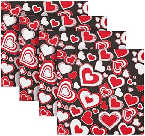 Срцето Денот на Вљубените Крпа Вечера Салфетки Сет од 6 Перат Табела Салфетка за Вечера Божиќ Свадба Нова Година Ева 20x20