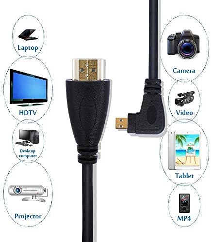 UCEC Десна Аглеста Micro HDMI да HDMI Машки Кабел Протегала Должина за Камери