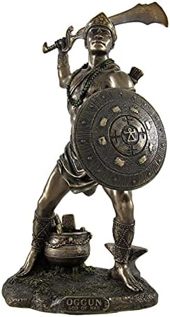 Bronzed Oggun Бог на Железо Лов Политиката и Војната Статуа
