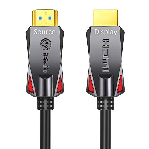 4K HDMI Оптички Влакна Кабел 100 Метри, HDMI 2.0 18Gbps, Поддржува 4K 60Hz(4:4:4, HDR10, ЛАК, HDCP2.2) 1440p 144Hz, Една